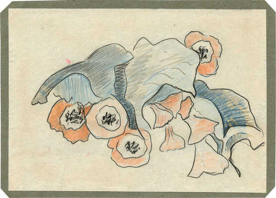 Неизвестный художник. Лот из двух эскизов для платка 